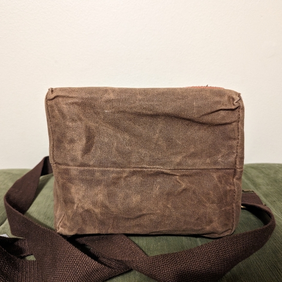 ASEBBO Insulated Lunch Bag 10L Waxed Canvas and Leather Cool Crossbody Bag - Picture 8 of 15
